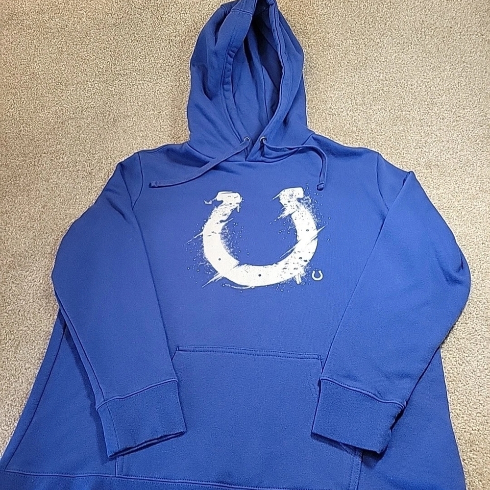 Mens INDIANAPOLIS COLTS Medium Blue Fanatics Hoodie Sweatshirt NFL Football
